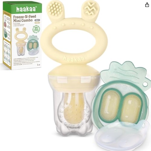 Haakaa Baby Fruit Food Feeder & Mini Freezer Nibble Tray Combo